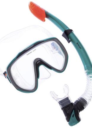 Набір для плавання маска з трубкою zelart m167-sn124-sil кольору в асортименті