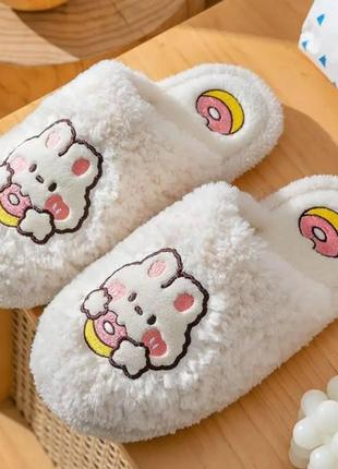 Милі капці для дому із зображенням зайчика. білий 38-39 (факт на 36-37)