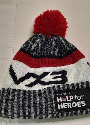 Шапка тепла в'язана , з помпоном - vx3 veni vedi vici -help for heroes ! р. - 57 -60