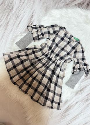 Платье в клетку benetton 3-4 года 98-104 см