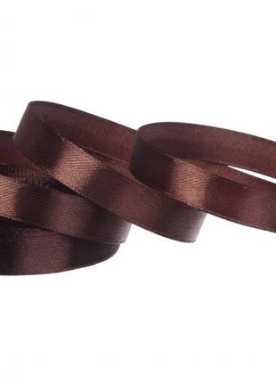 Лента атласная коричневая, рулон 23м*12 мм, блок - 10 рулонов (#32)
