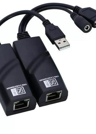 Подовжувач usb по кручений парі cat5 cat5e cat6 до 100 м airbase bl-ex-usb100