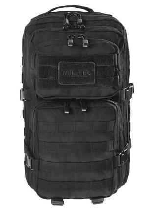 Рюкзак тактичний mil-tec assault 36 л black, військовий рюкзак, рюкзак туристичний чорний, армійський рюкзак