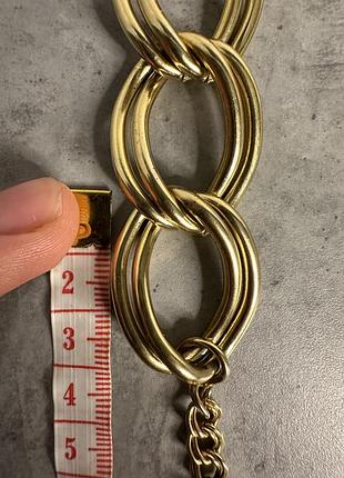 Толстая широкая золотая цепь массивная колье2 фото