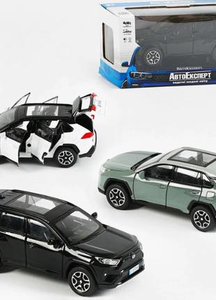 Машинка toyota rav4 тойота рав 4 40962  "авто експерт"металопластик, 1:32, звук, світло