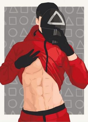 Набор картин по номерам 2 в 1 "игра в кальмара. фан арт" 40х50 10299-ac и "игра в...