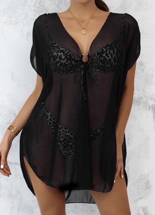 Парео черное короткое