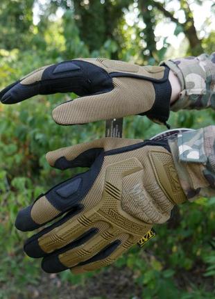 Тактические перчатки койот mechanix m-pact цвет песок с горчичными накладками перчатки тактические койот