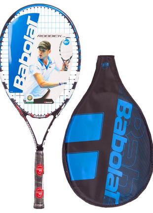 Ракетка для великого тенісу юніорська babolat 140105-146 roddick junior 145 (чорний-блакитний)