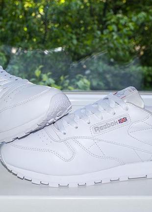 Кроссовки reebok classic leather fhhgd9k white classic unisex shoes 41 р. оригинал