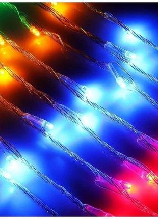 Святкова гірлянда завіса "штора" на вікно 160 led 2х2м мультиколірний цвіт діодів мультиколір7 фото