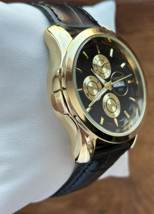 Топ! мужские часы tissot золотого цвета на ремне черного цвета