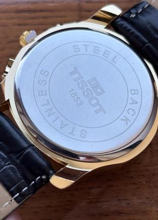 Топ! мужские часы tissot золотого цвета на ремне черного цвета