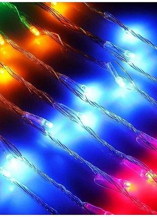 Святкова гірлянда завіса "штора" на вікно 160 led 2х2м мультиколірний цвіт діодів мультиколір7 фото