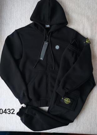 Теплый спортивный костюм stone island для мужчин