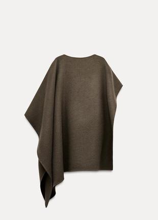 Накидка из смешанной шерстяной ткани с брошкой zw collection10 фото