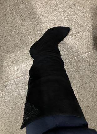 Женские сапоги из натуральной замши