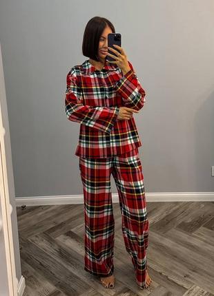 Пижама новогодняя в силе zara/байковая женская пижама