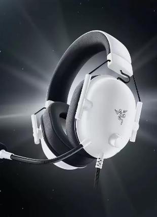 Навушники провідні razer blackshark v2 x white з адаптивним звуком для ігор та мікрофоном