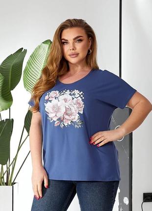 Летняя женская футболка из вискозы батал3 фото