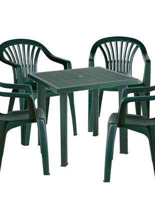Набір садових меблів progarden стіл fiocco та 4 крісла зелений