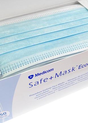 Маски с петлями для ушей medicom safe+mask economy 50 шт, (голубые)2 фото