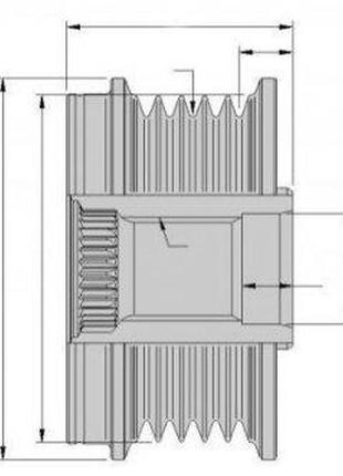 Шкив генератора audi:a1 ,a2 ,a3 ,a4b6 ,a4b7 ,a6c6 ,q3 ,tt /ford:galaxy /jeep:compass (9xu358038041 hella)