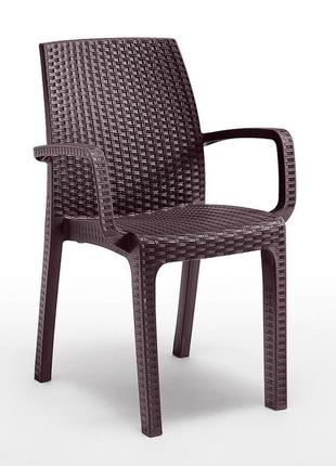 Стілець садовий пластиковий bica verona armchair, коричневий