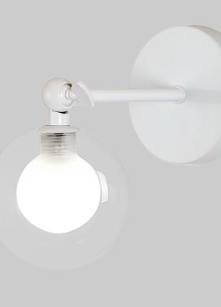 Бра "globe wall light" с белым корпусом и прозрачно-белым плафоном 10 см (61-w100f-1 wh+clwh)