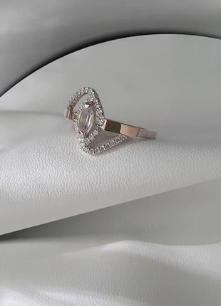 🫧 18 розмір кільце срібло золото аметист бузковий