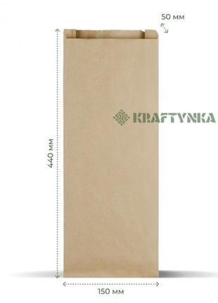 Пакет саше, крафт бурый, 150х50х440, 40г/м2 (1000шт)