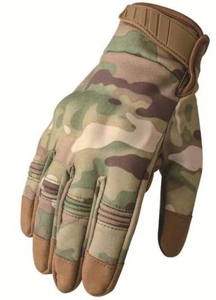 Тактичні рукавички демісезонні мультикам рукавички мультикам з кісточками для військових зсу ​​​​​​