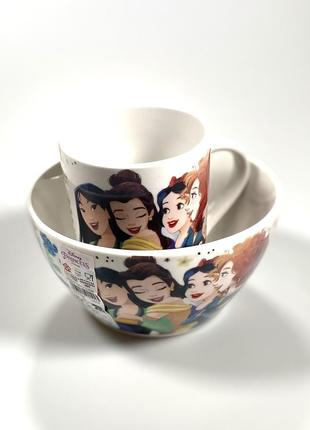 Набір дитячого посуду чашка та тарілка disney princess