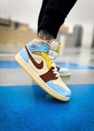 Мужские кроссовки nike air jordan 1 mid se fearless maison