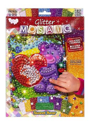 Креативна творчість glitter mosaic ведмежатко бм-03-05 блискуча, найкраща ціна