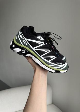 Топові жіночі кросівки salomon s/lab xt-6 black/white/green