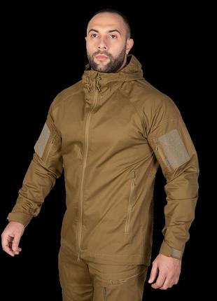 Легка тактична куртка camotec stalker 3.0 twill coyote, чоловіча демісезонна куртка, куртка тактична