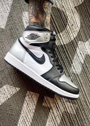 Мужские кроссовки nike air jordan 1 retro high "silver toe"