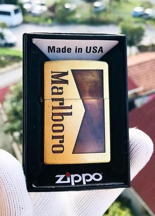 Запальничка zippo marlboro classic gold бензинова нова в коробці