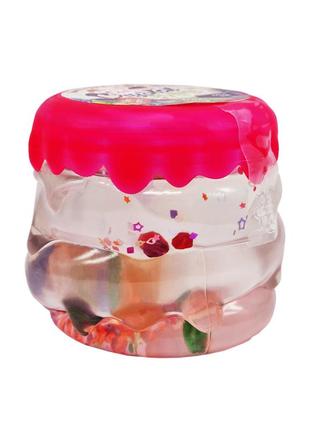 Вязкая масса слайм crystal slime cs-01-01u с бусинками розовый , лучшая цена