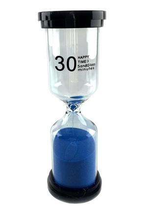 Годинник пісочний 30 хв синій пісок (13,5х4,5х4,5х4,5 см)