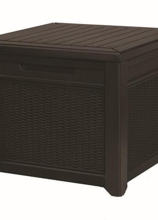 Стіл-скриня prosperplast cube rattan 208 л, коричневий