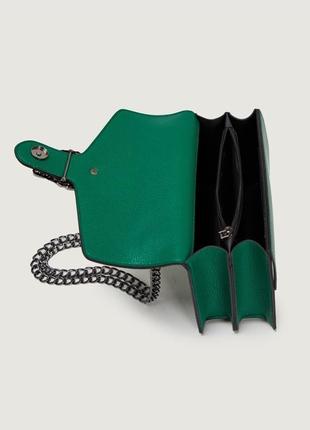 Женская классическая сумка 5854 кросс-боди с железной подковой зеленая6 фото