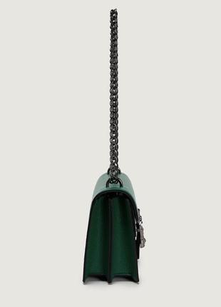 Женская классическая сумка 5854 кросс-боди с железной подковой зеленая3 фото