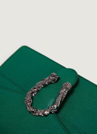 Женская классическая сумка 5854 кросс-боди с железной подковой зеленая5 фото