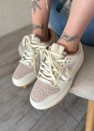 Женские кроссовки nike dunk low retro rabbit fossil stone