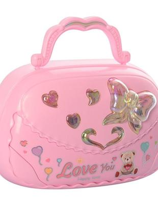 Музична скринька сумочка 9220 (pink дзеркало найкраща ціна