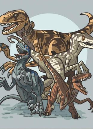 Картина за номерами динозаври 15025-ac 30x30, найкраща ціна