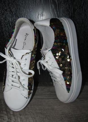 Kate gray кожаные кеды сникерсы р. 39 -25см