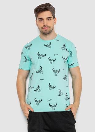 Футболка чоловіча з принтом, колір м'ятний, 247r706